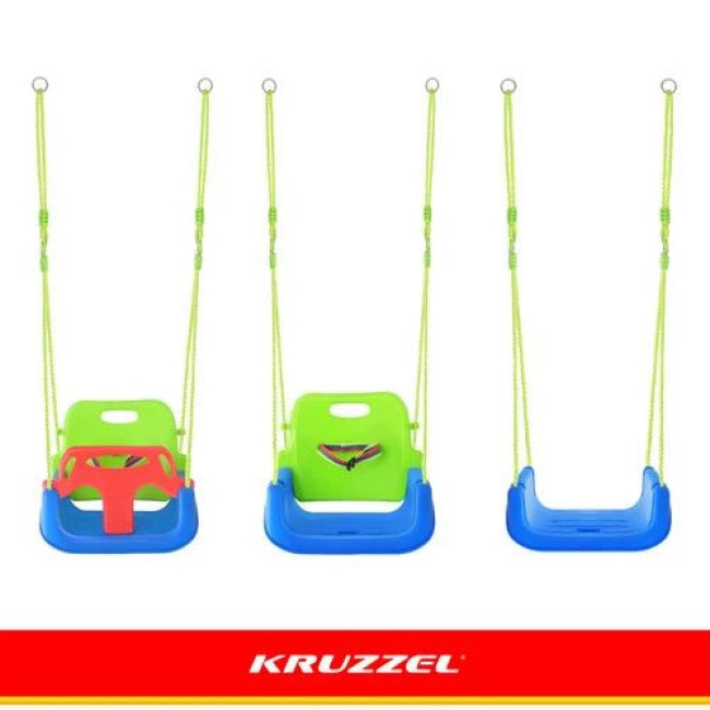 Дитяча гойдалка 3в1 зелено-блакитна Kruzzel 27358/n