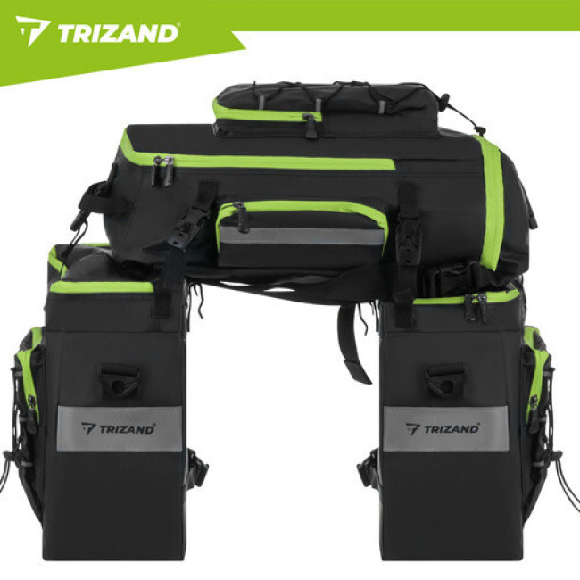 Сумка велосипедная Trizand 27339, 65L, водонепроницаемая, 3 в 1, багажник, рюкзак