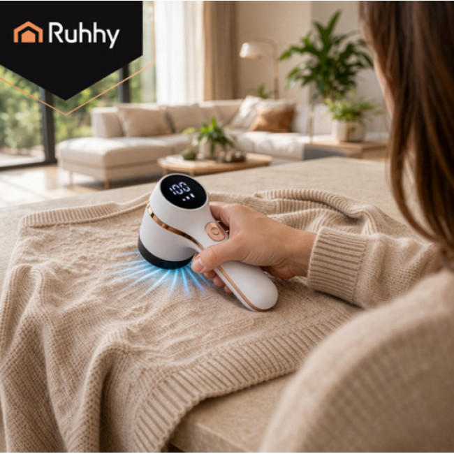 Бездротова машинка для видалення катишків Ruhhy 27131 (USB-C, 6 лез, ЖК-дисплей)