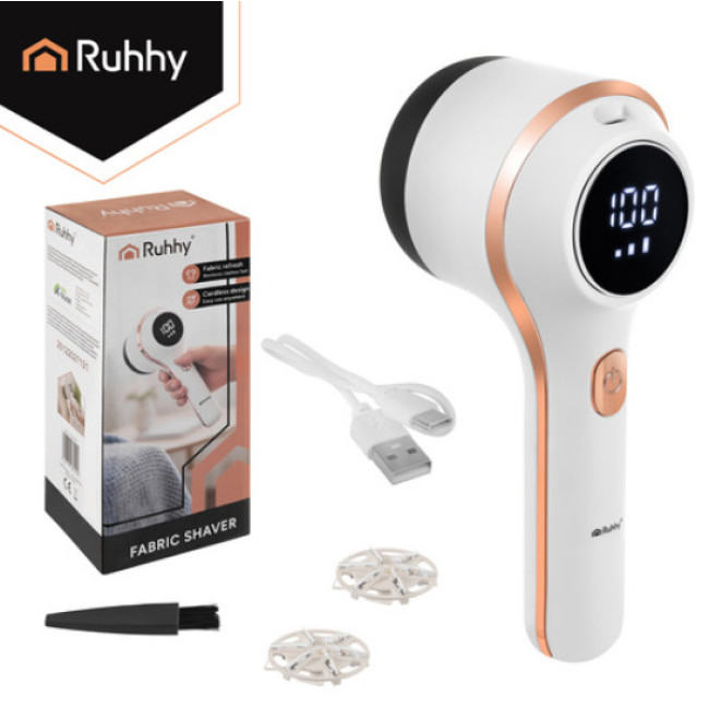 Бездротова машинка для видалення катишків Ruhhy 27131 (USB-C, 6 лез, ЖК-дисплей)