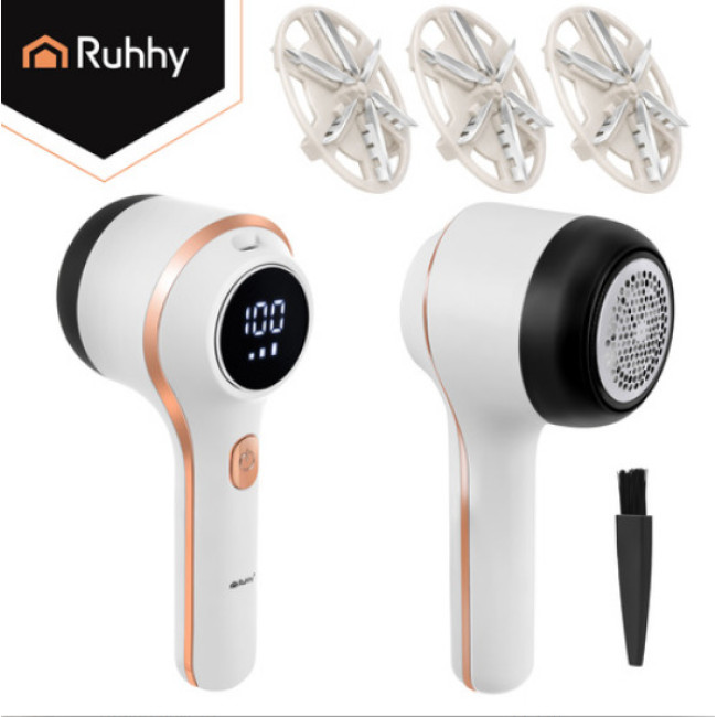 Бездротова машинка для видалення катишків Ruhhy 27131 (USB-C, 6 лез, ЖК-дисплей)