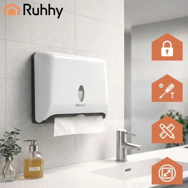 Диспенсер для паперових рушників білий Ruhhy 27715