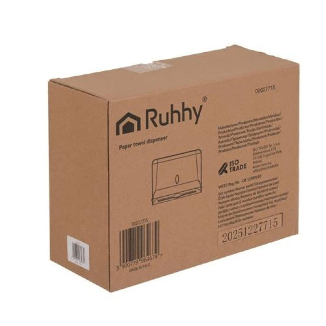 Диспенсер для паперових рушників білий Ruhhy 27715