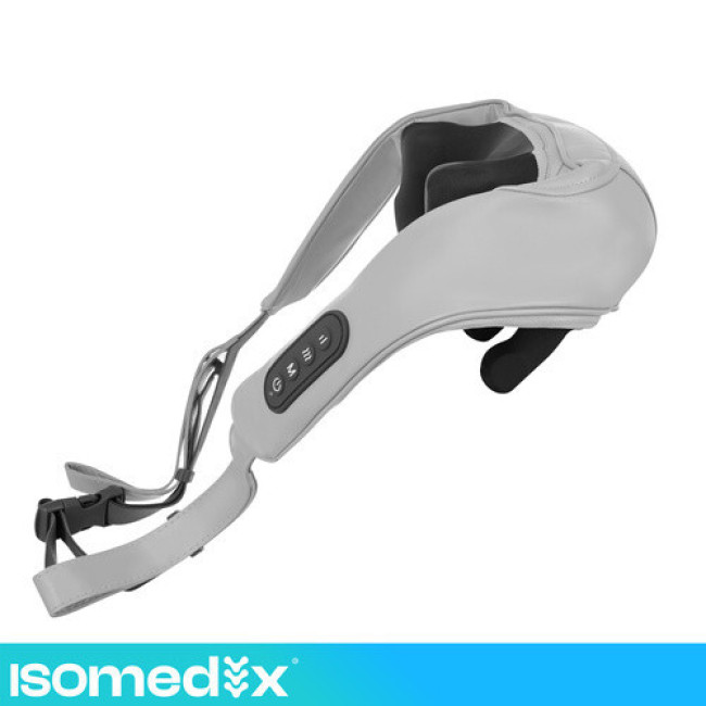 Массажер для шеи Shiatsu беспроводной с подогревом, 22.2W, USB-C, автоотключение, черный. Isomedix 27467