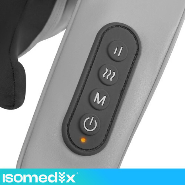 Массажер для шеи Shiatsu беспроводной с подогревом, 22.2W, USB-C, автоотключение, черный. Isomedix 27467