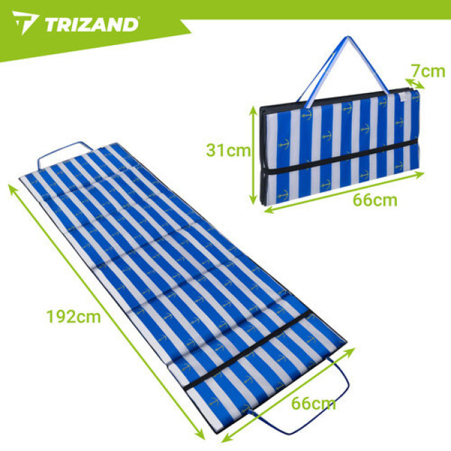 Пляжный коврик Trizand 27665 - 192?66 см, складной, 10 мм