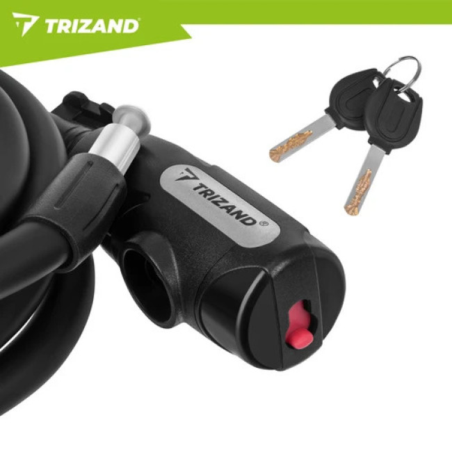Велосипедный замок Trizand 27614 150 см, 12 мм, сталь, черный