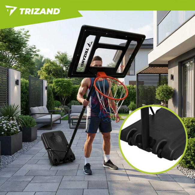 Стойка баскетбольная TRIZAND 27364 с регулируемой высотой 1,50-2,10 м. + баскетбольный мяч