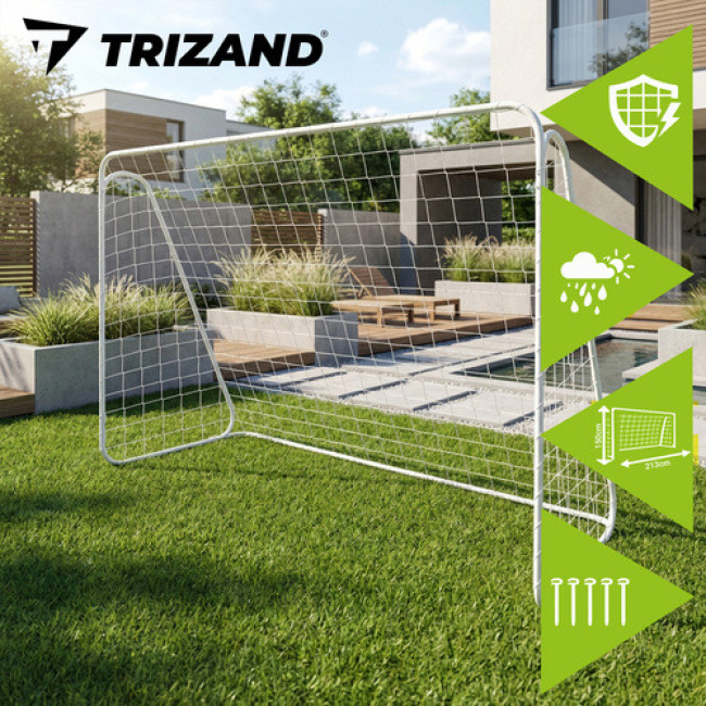 Футбольные ворота 213x150x90 см, металлические садовые ворота Trizand с сеткой 27544