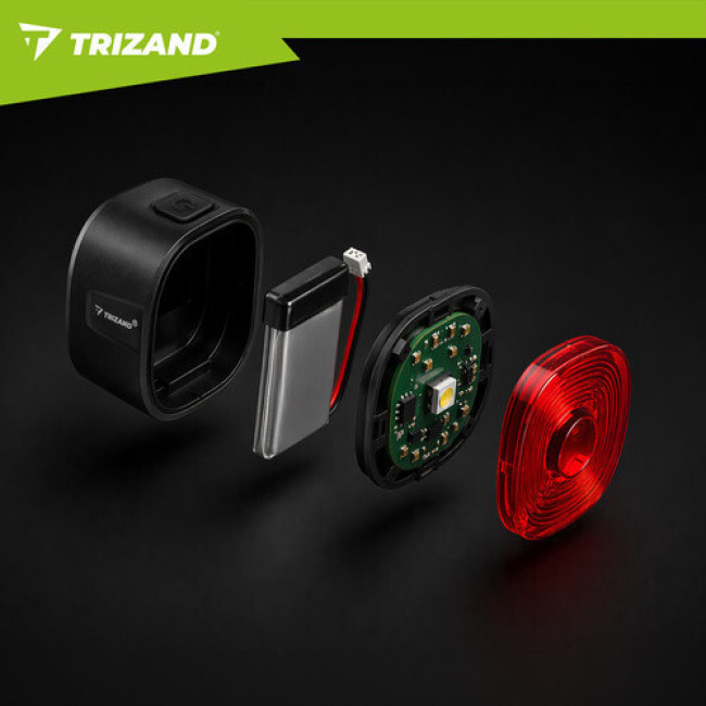 Велосипедный задний фонарь Trizand 27562 LED, USB-C, IP66, красный, быстросъемный