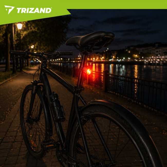 Велосипедный задний фонарь Trizand 27562 LED, USB-C, IP66, красный, быстросъемный