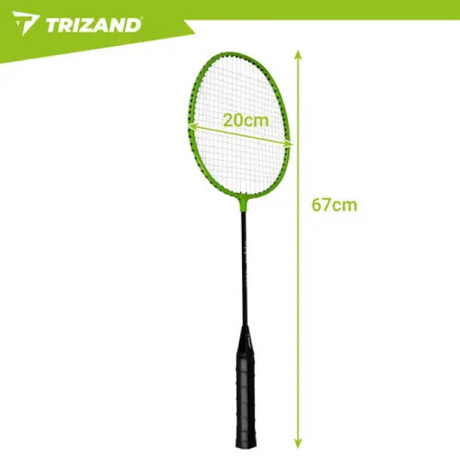 Набор для бадминтона Trizand 27680 9 в 1 - 2 ракетки, 6 воланов, чехол для игры на природе