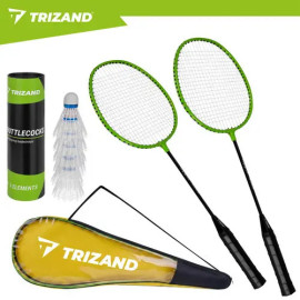 Набор для бадминтона Trizand 27680 9 в 1 - 2 ракетки, 6 воланов, чехол для игры на природе
