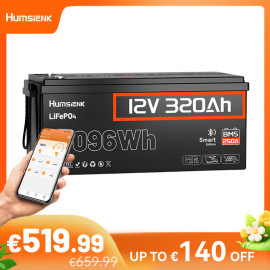 Акумулятор Humsienk 320Ah LiFePO4 12V з Bluetooth 4096Wh (HS12V320AH250BT)
