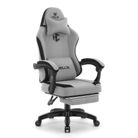 Геймерське крісло Hell's Chair HC-1016 Grey Black тканина
