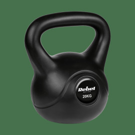 Гіря бітумінозна Rebel ACTIVE 20 кг RBA-2320 з ПВХ покриттям і ергономічною ручкою