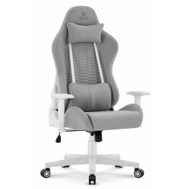 Геймерське крісло Hell's Chair HC-2000 Grey White тканина