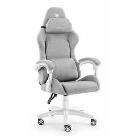Геймерське крісло Hell's Chair HC-1014 Grey White тканина