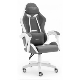 Геймерське крісло Hell's Chair HC-1012 Grey White тканина
