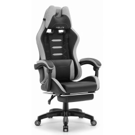 Геймерське крісло Hell's Chair HC-1039 2.0 Gray Black тканина