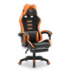 Геймерське крісло Hell's Chair HC-1039 2.0 Black Orange екошкіра