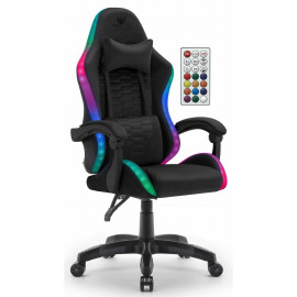 Геймерське крісло тканинне Hell's Chair HC-1000 Black LED