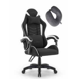 Ігрове крісло CABRO C500 FABRIC чорно-біле комфорт та стиль для тривалих ігор