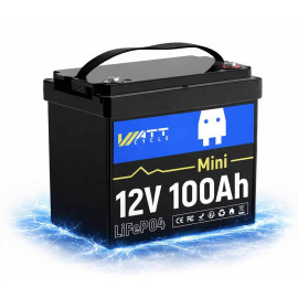 LiFePO4 акумулятор WattCycle MINI 12V 100Ah BT IP65 батарея з BMS 100A