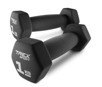 Фітнес-гантелі Trex Sport TX-010VD 2?1 кг, чавунні з вініловим покриттям