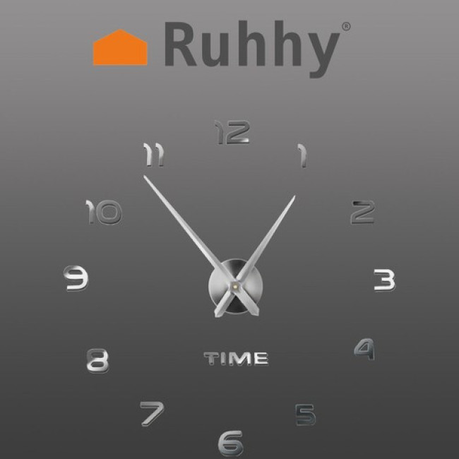 Настенные часы Ruhhy 22143 зеркальные, 60 130 см, серебристые, 3D