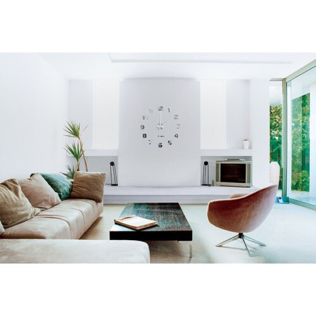 Настенные часы Ruhhy 22143 зеркальные, 60 130 см, серебристые, 3D