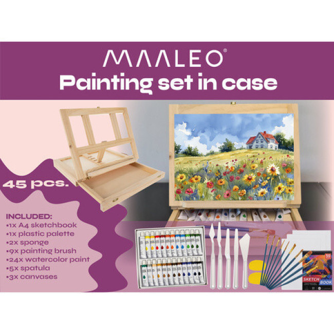 Набор для рисования в чемодане, 45 элементов Maaleo 23863 Польша