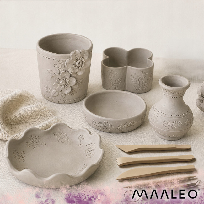 Набор для лепки Maaleo 27920 30 предметов, 1 кг глины, с чехлом