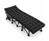 Раскладная кровать-раскладушка с матрасом DIEGO Camp Soft 190?71см до 200кг, черная