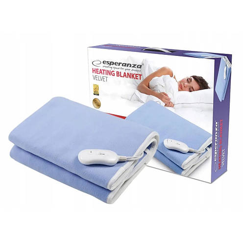Одеяло-с-підогрівом Esperanza Heating Blanket Velvet 150 x 80 см Голубий (EHB001)