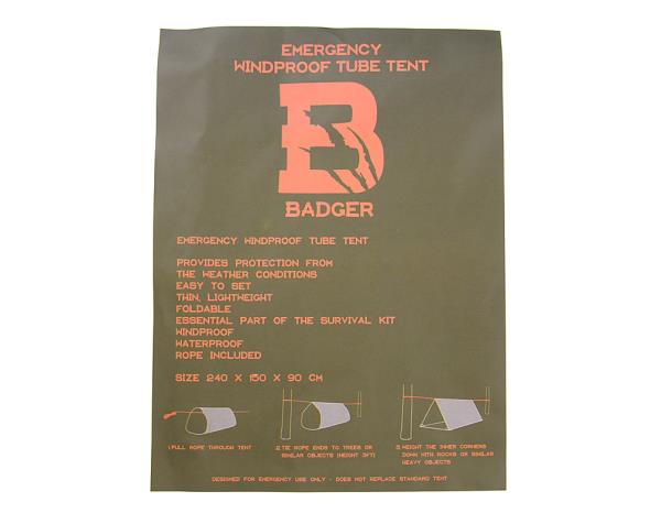 Защитная тепловая палатка NRC Badger Outdoor Emergency Windproof Tube Tent