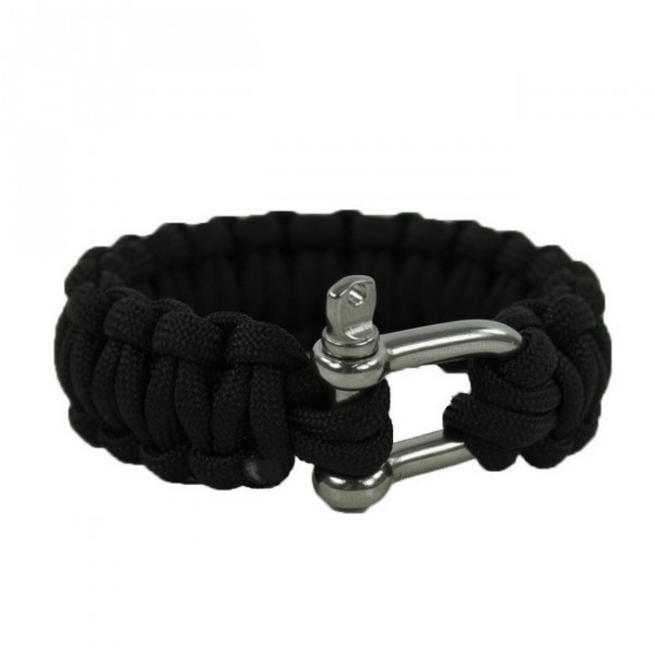 Браслет MIL-TEC из паракорда с дужкой 15 мм Black (16370302)