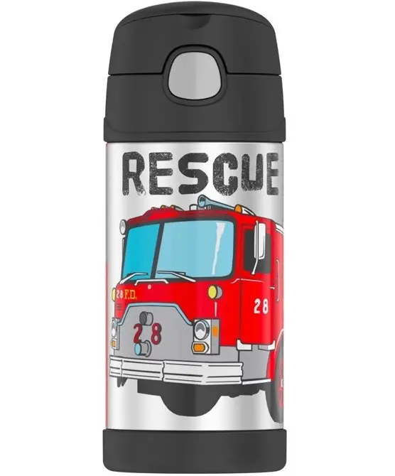 Термос дитячий з трубочкою THERMOS FUNTAINER пожежна машина, 355 мл (12001F)