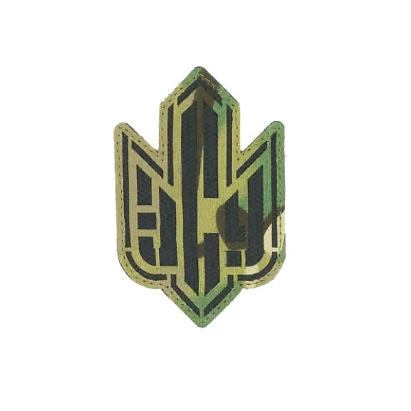 Шеврон PATCH ПАТРІОТ «ЗСУ фігурний» тризуб мультикам, лазерне різання