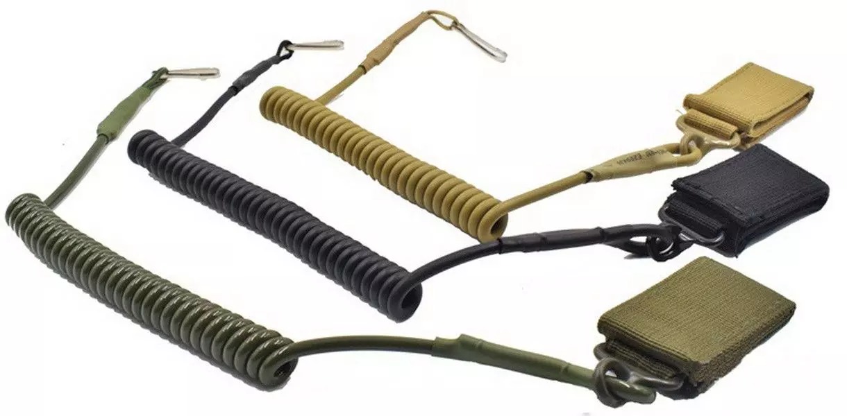 Тренчик-карабин, шнур страховочный витой Black