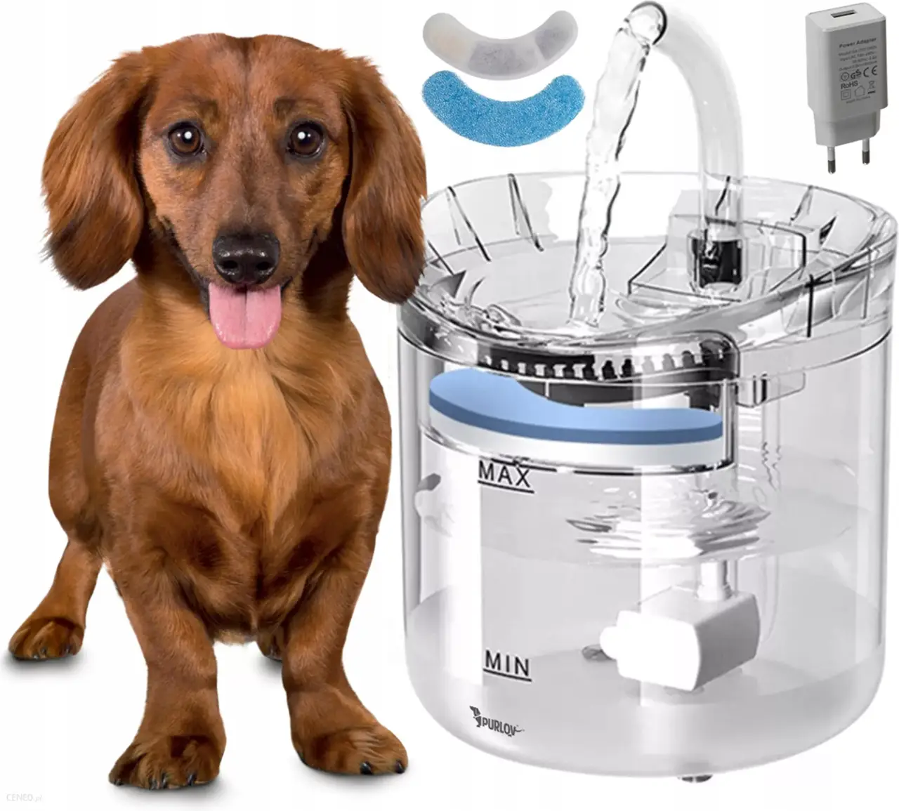 Автоматична фонтан-поїлка для собак і котів 2л Purlov (20700)