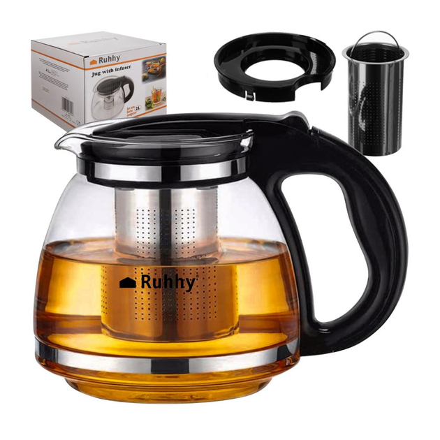 Скляний заварник для чаю 2 л Ruhhy 22815