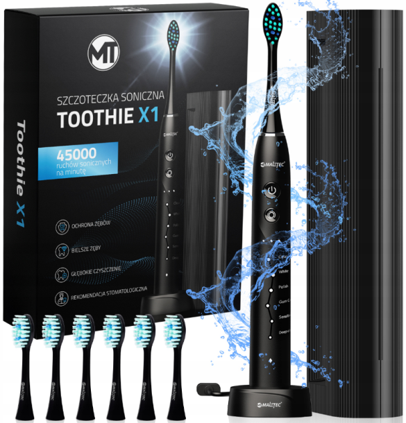 Ультразвукова зубна щітка Maltec Toothie X1 Black (Польща)