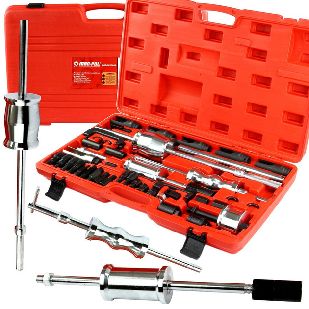 Универсальный инерционный съемник дизельных форсунок с адаптерами Mar-Pol полный комплект в кейсе (M