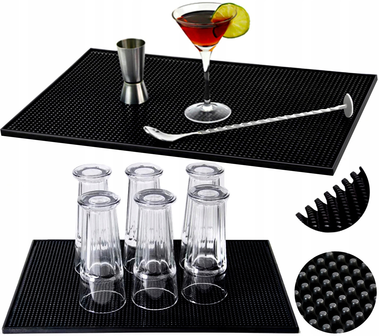 Коврик антискользящий 45х30 см для сушки посуды Ruhhy (8637) Black