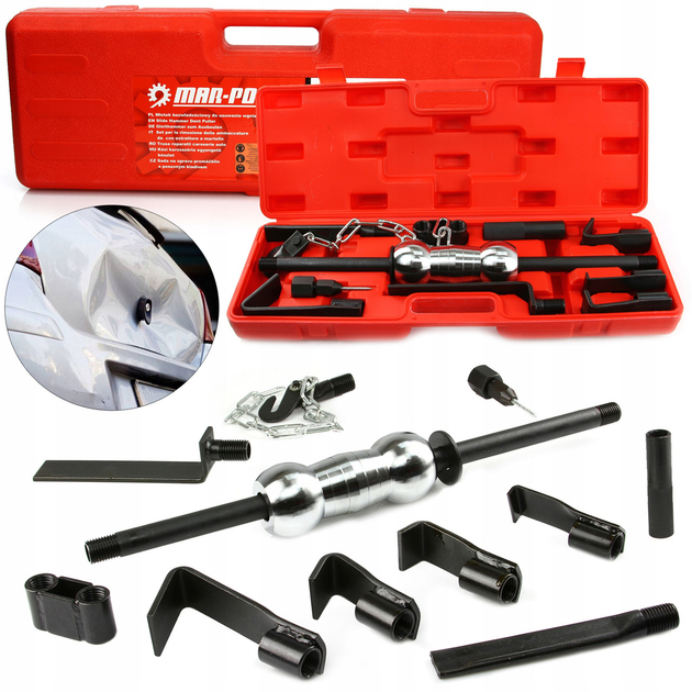 Набор для удаления вмятин на кузове автомобиля Mar-Pol инерционный обратный молоток 2.5 кг 577 мм (M