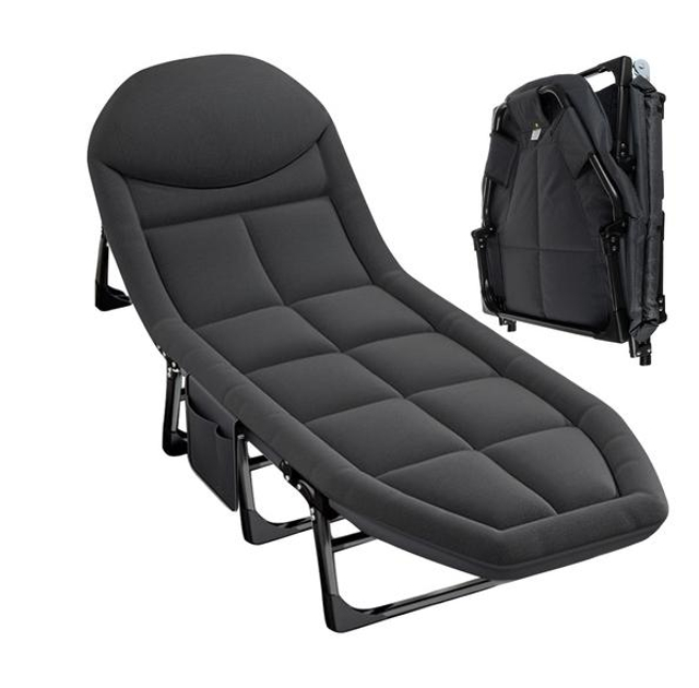 Розкладана Кровать-шезлонг з Матрацом і Міцним Каркасом (для Дома і Туризму) Trizand 25380/n