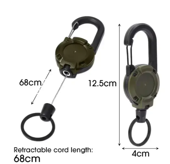 Карабин ретрактор с тросом SteelCats Olive