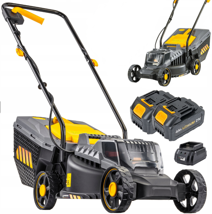 Газонокосарка акумуляторна Powermat + 2 акумулятори 4Ач (Польща)