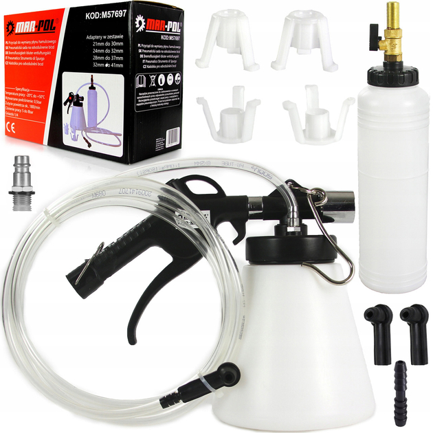 Набор для замены тормозной жидкости и прокачки тормозных систем и сцепления Mar-Pol 0.75 л 6-12 бар (M57697)